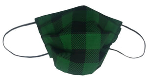 Green And Black Plaid Facemask
